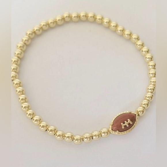 Kendra Scott Jewelry - KENDTA SCOTT Gold Bead Stretch Bracelet with Football Charm
